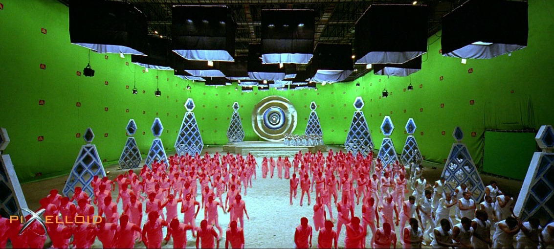 Pixeloid Studios greenscreen set for Naayak — dancers in rotoscope markers